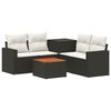 vidaXL Sofa S&aelig;t 6 stk. Sort og Cremehvid Poly Rattan og St&aring;l