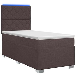 vidaXL Boxmadras med topmadras M&oslash;rk Brun 80 x 200 cm Stof