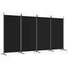 vidaXL 4-panels rumdeler 346x180 cm stof sort