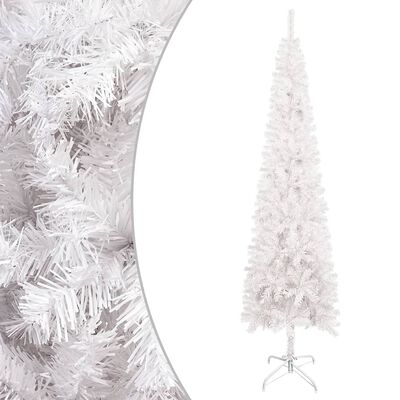 vidaXL smalt juletræ med lys og kuglesæt 210 cm hvid