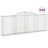 vidaXL buede gabionkurve 10 stk. 300x30x100/120 cm galvaniseret jern