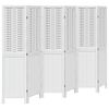vidaXL rumdeler 6 paneler massivt kejsertr&aelig; hvid