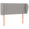 vidaXL sengegavl med kanter 93x16x78/128 cm stof lysegr&aring;