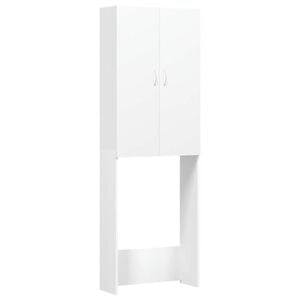 vidaXL badev&aelig;relsesskab til vaskemaskine 64x25,5x190 cm hvid