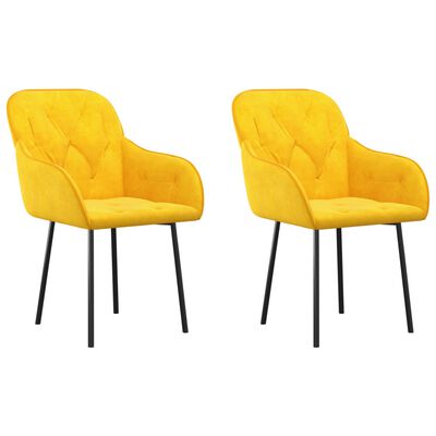 vidaXL spisebordsstole 2 stk. fløjl gul
