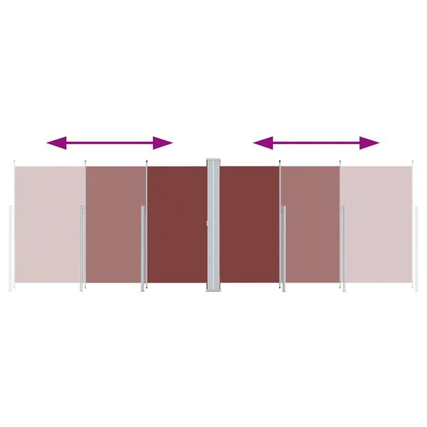 vidaXL sammenrullelig sidemarkise 200x600 cm brun