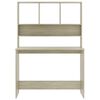 vidaXL skrivebord m. hylder 110x45x157 cm konstrueret tr&aelig; sonoma-eg