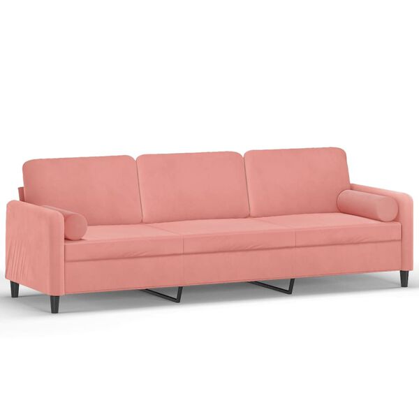 vidaXL 3-personers sofa med puder og hynder 210 cm stof lyser&oslash;d