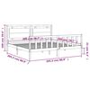 vidaXL sengeramme med sengegavl 200x200 cm massivt tr&aelig; gr&aring;