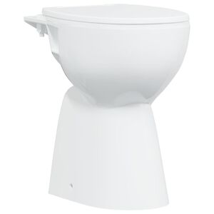 vidaXL kantfrit toilet 7 cm ekstra h&oslash;jde soft close keramik hvid