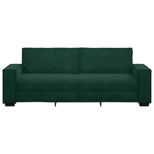 vidaXL 3-personers sofa 220x78x84 cm fl&oslash;jl m&oslash;rkegr&oslash;n