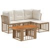vidaXL Havesofa S&aelig;t 5 stk. Naturlig og Creme Hvid polyrattan