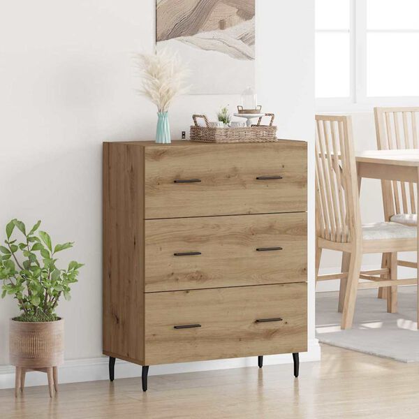 vidaXL Sideboard med skuffe Artisan Egetr&aelig; 69,5 x 34 x 90 cm
