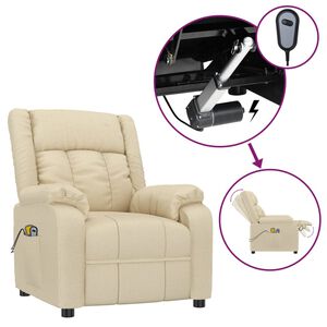 vidaXL eldrevet massagestol stof cremefarvet