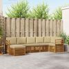 vidaXL Sektionalsofa s&aelig;t 7 pcs Naturlig og Beige Massivt Akacietr&aelig;