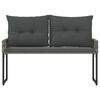 vidaXL Udend&oslash;rs b&aelig;nk med pude Gr&aring; 118 x 55 x 82 cm PE Rattan og stof