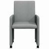 vidaXL Spisebordsstole med hjul 2 pcs Lysegr&aring; 57 x 66 x 94 cm Stof