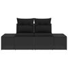 vidaXL Havemøbelsofa Sort 123 x 62 x 69cm polyrattan
