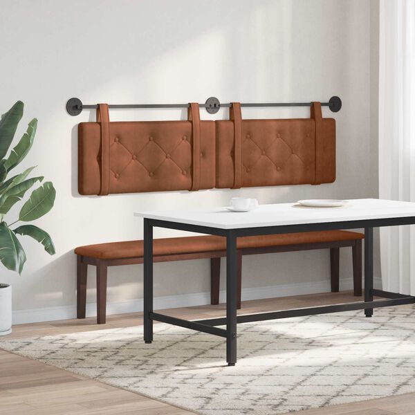 vidaXL H&aelig;ngende Hovedgavl V&aelig;gmonteret Brun 190 x 55 x 5 cm Antik PU