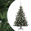 vidaXL Kunstigt juletr&aelig; med julekugle 120 cm 150 LED'er Varm hvid