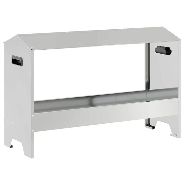 vidaXL Kyllingefodertrug Sølv 81 x 32 x 53,5 cm Galvaniseret stål