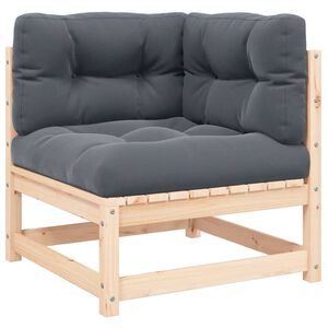 vidaXL hj&oslash;rnemodul til havesofa gr&aring; hynder massivt fyrretr&aelig;