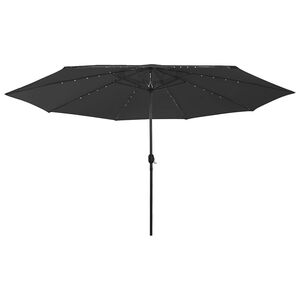 vidaXL haveparasol med LED-lys 400 cm sort