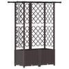 vidaXL H&aelig;vet Bed med Trellis og Tag Brun 124 x 40 x 138 cm PP