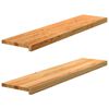 vidaXL trappem&aring;tter 2 stk lysebrun 110x30x2 cm massivt egetr&aelig;