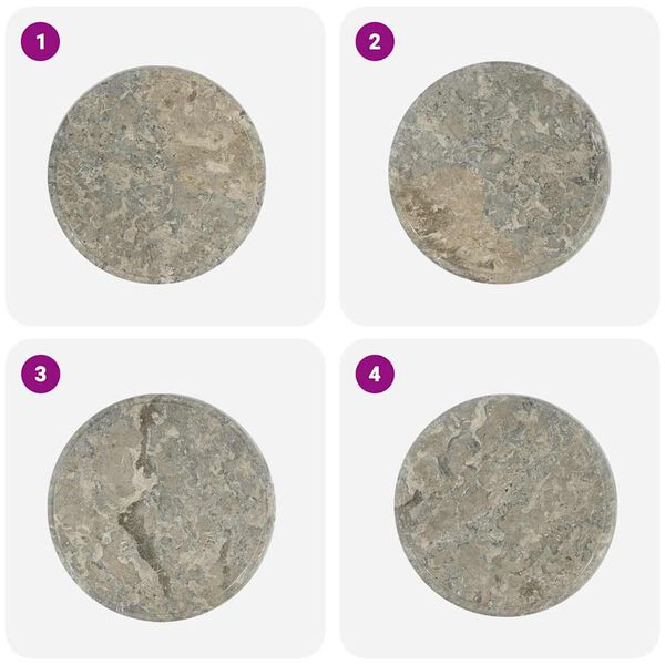 vidaXL bordplade &Oslash;40x2,5 cm marmor gr&aring;