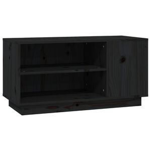 vidaXL tv-bord 80x35x40,5 cm massivt fyrretr&aelig; sort