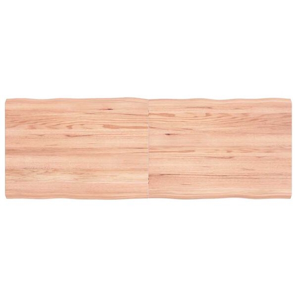 vidaXL bordplade 140x50x(2-4) cm naturlig kant behandlet tr&aelig; lysebrun