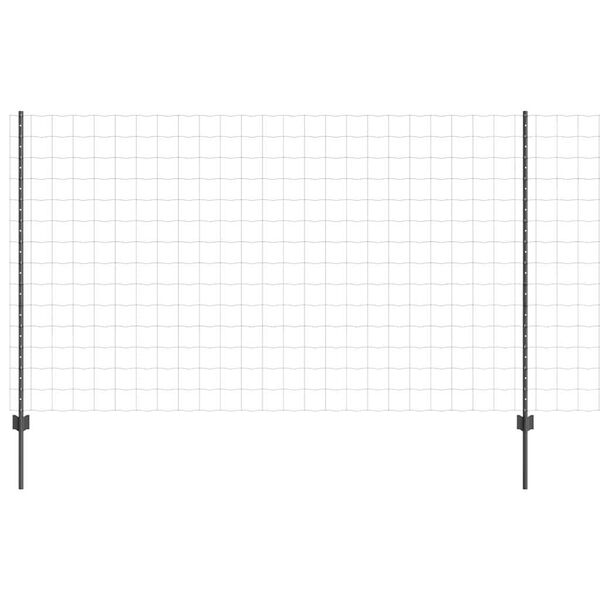 vidaXL Hegn med post Gr&aring; 1,4 x 10 m St&aring;l og PVC