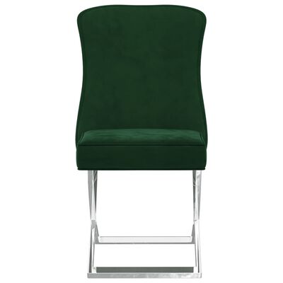 vidaXL spisebordsstole 2 stk. 53x52x98 cm fløjl rustfrit stål grøn