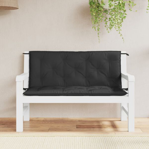 vidaXL hynder til haveb&aelig;nk 2 stk. 120x50x7 cm oxfordstof sort