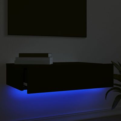 vidaXL tv-bord med LED-lys 60x35x15,5 cm sort