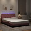vidaXL sengeramme med LED uden madras 140x190 cm velour pink