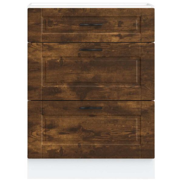 vidaXL k&oslash;kkenunderskab Porto konstrueret tr&aelig; r&oslash;get egetr&aelig;sfarve