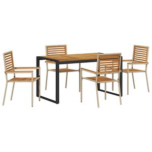 vidaXL Have Spisebordss&aelig;t 5 stk. Beige og Brun polyrattan