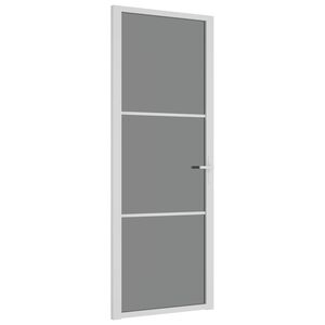 vidaxL d&oslash;r 76x201,5 cm sikkerhedsglas og aluminium hvid