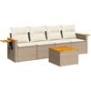 vidaXL sofas&aelig;t til haven 5 dele med hynder polyrattan beige