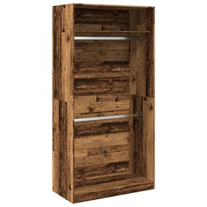 vidaXL kl&aelig;deskab 100x50x200 cm konstrueret tr&aelig; gammelt tr&aelig;look