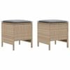 vidaXL 2 stk. Havepuf PE Rattan Beige og lys gr&aring;