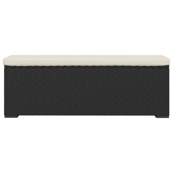 vidaXL bænk med hynde 110x30x40 cm polyrattan sort