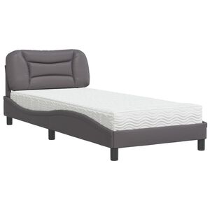 vidaXL seng med madras Hvar 80x200 cm kunstl&aelig;der gr&aring;