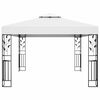 vidaXL pavillon med dobbelt tag og LED-lyskæder 3x4 m hvid