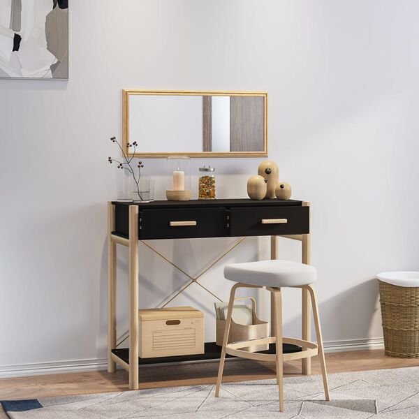 vidaXL konsolbord 82x38x75 cm konstrueret tr&aelig; sort