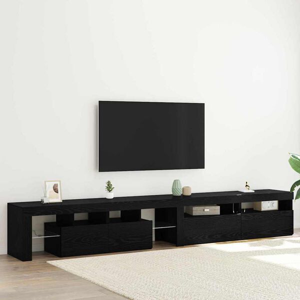 vidaXL TV-skab 3 pcs Sort eg 260 x 37 x 40 cm Konstrueret tr&aelig;