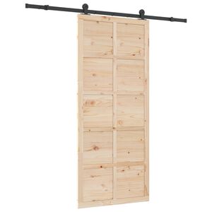 vidaXL Skyded&oslash;r 100 x 208 cm Massivt fyrretr&aelig; Naturfarvet