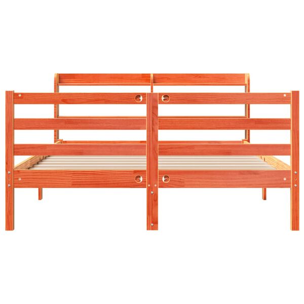 vidaXL sengeramme uden madras 120x190 cm massivt fyrretr&aelig; gyldenbrun